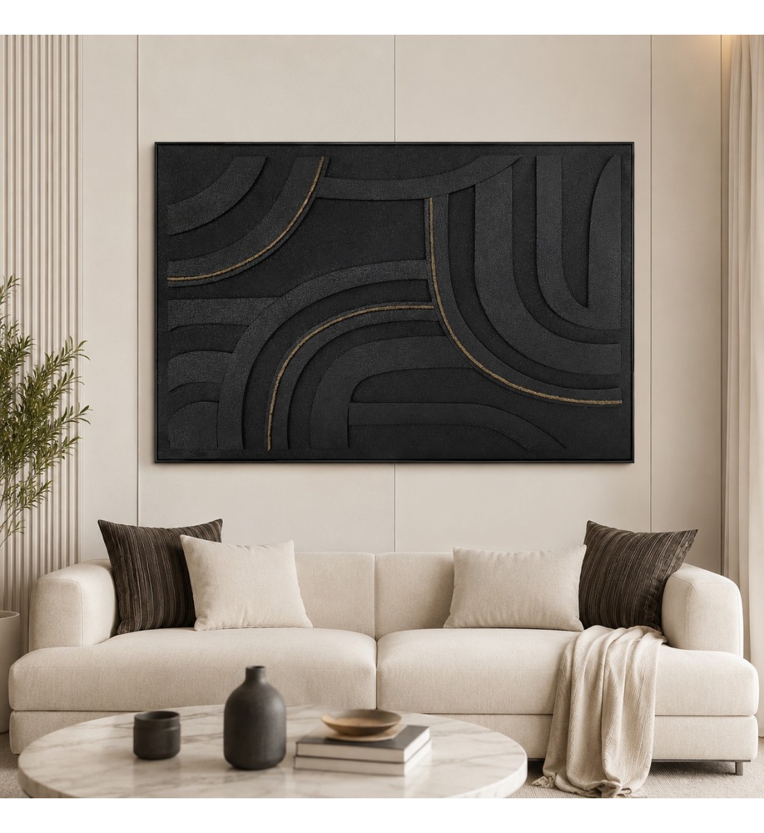 لوحة ديكور للحائط بإطار أسود مقاس 100 × 150 سم لوحة ديكور للحائط بإطار أسود مقاس 100 × 150 سم