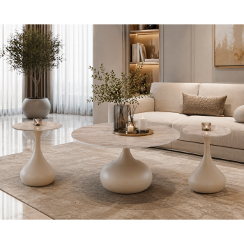 طقم شاي سيراميك دائري 1+2 بيج