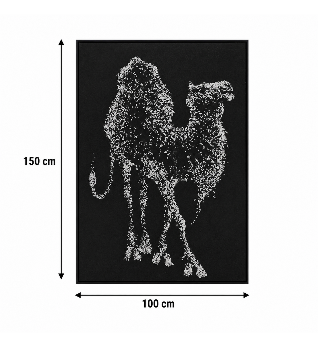 لوحة فنية كبيرة بإطار أسود مقاس 100 × 150 سم لوحة فنية كبيرة بإطار أسود مقاس 100 × 150 سم