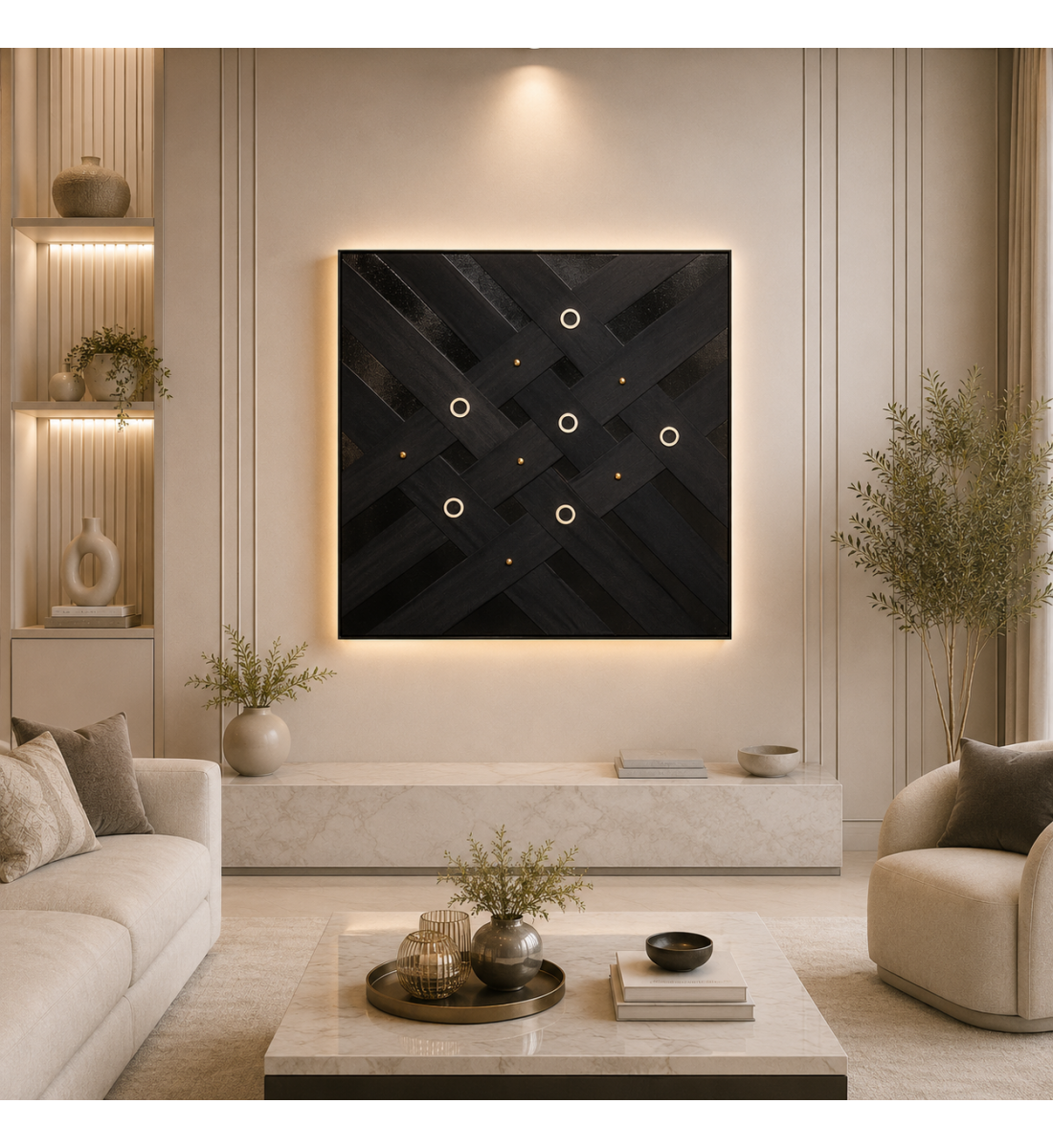لوحة فنية للحائط مقاس 100 × 100 سم لوحة فنية للحائط مقاس 100 × 100 سم