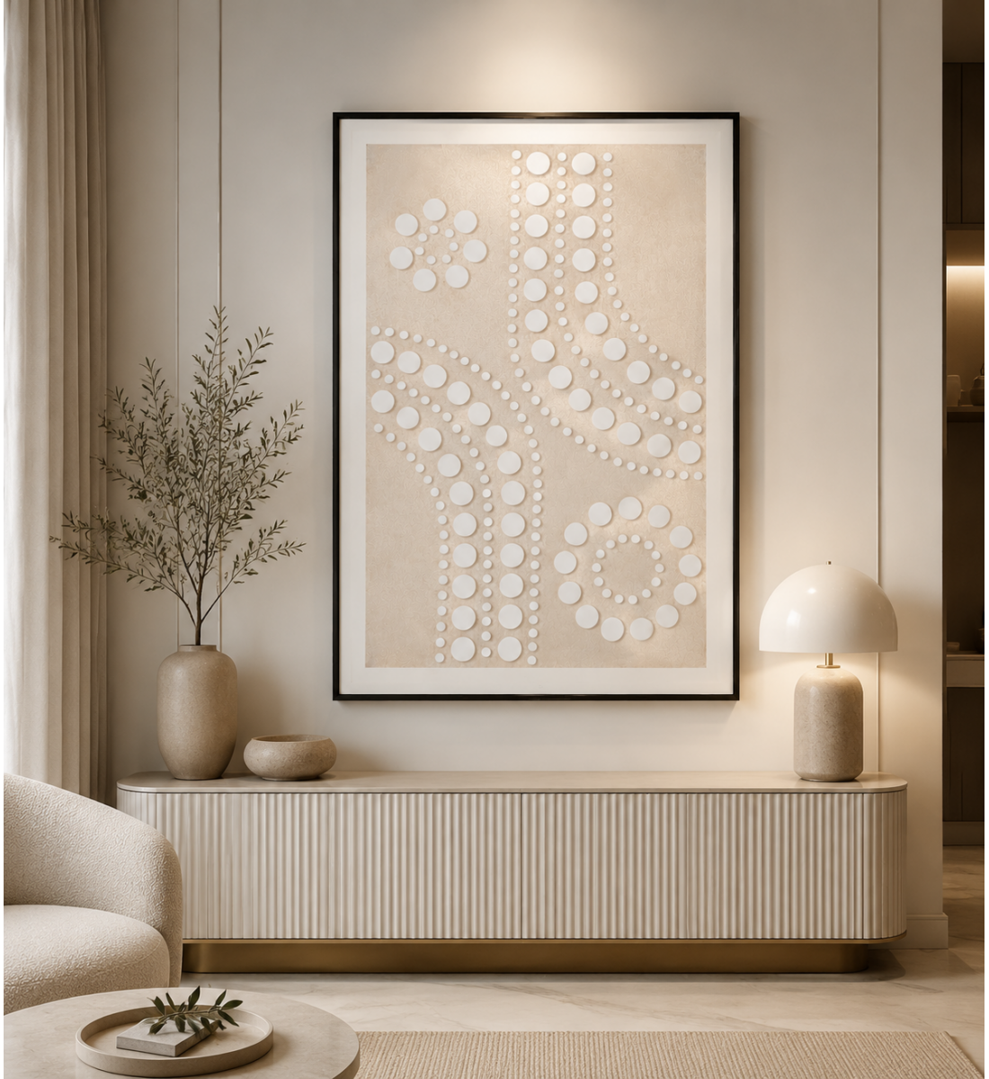 لوحة ديكور كبيرة بإطار أسود مقاس 100 × 150 سم