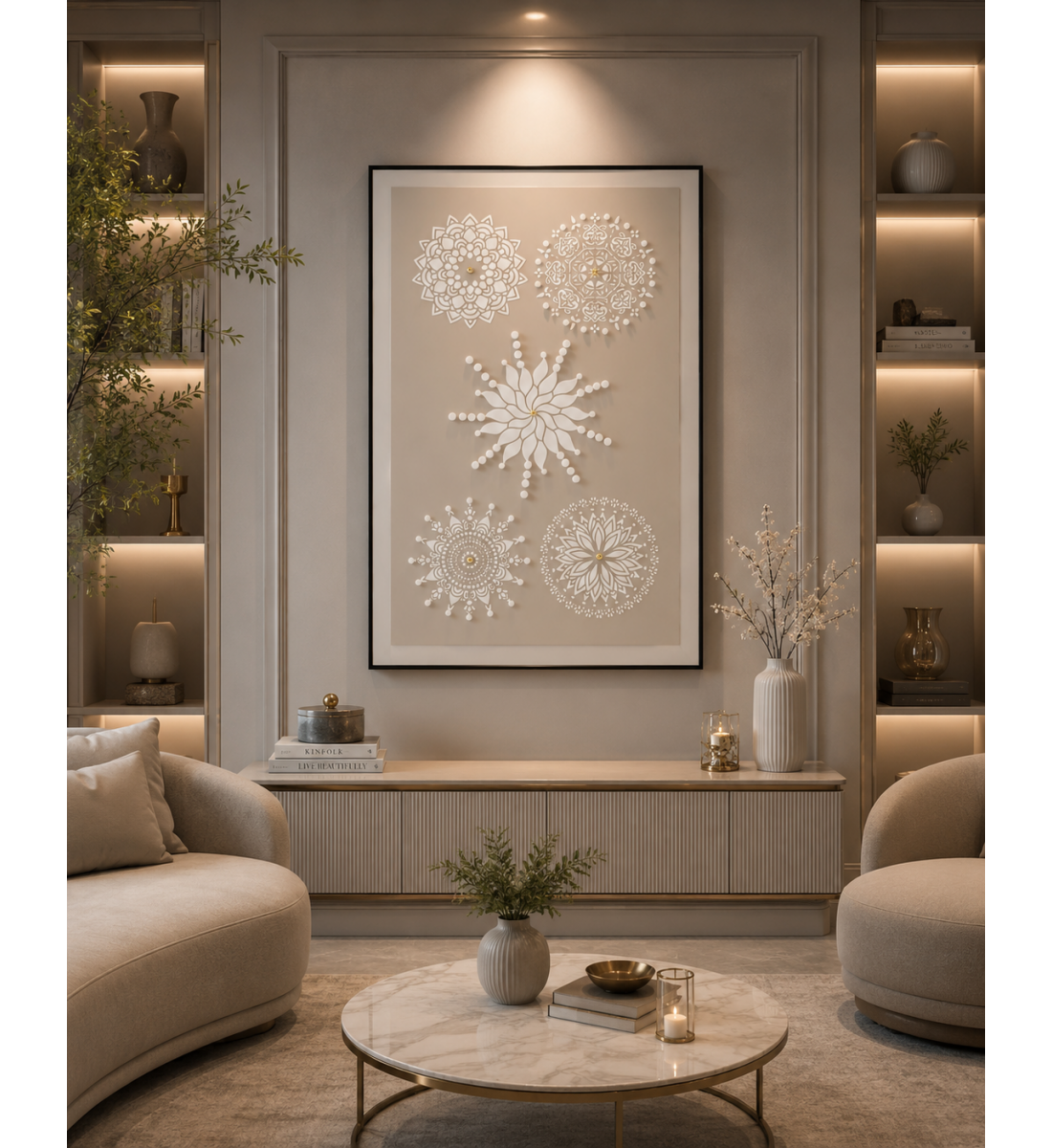 لوحة حائط بإطار أسود مقاس 100 × 150 سم