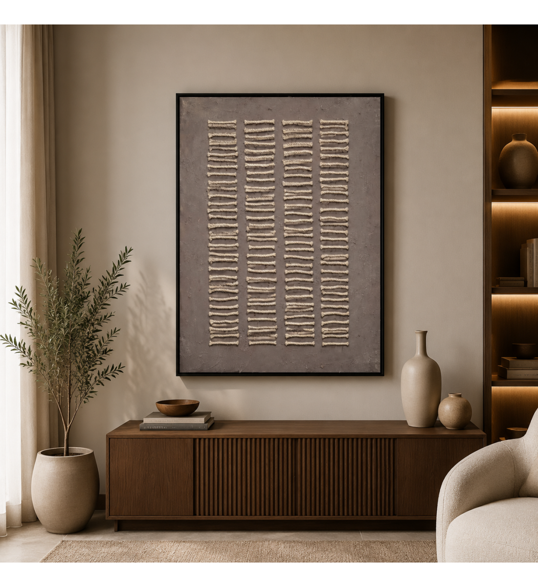 لوحة حائط بإطار أسود مقاس 120 × 80 سم