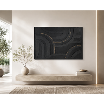 لوحة فنية بإطار أسود مقاس 120 × 80 سم
