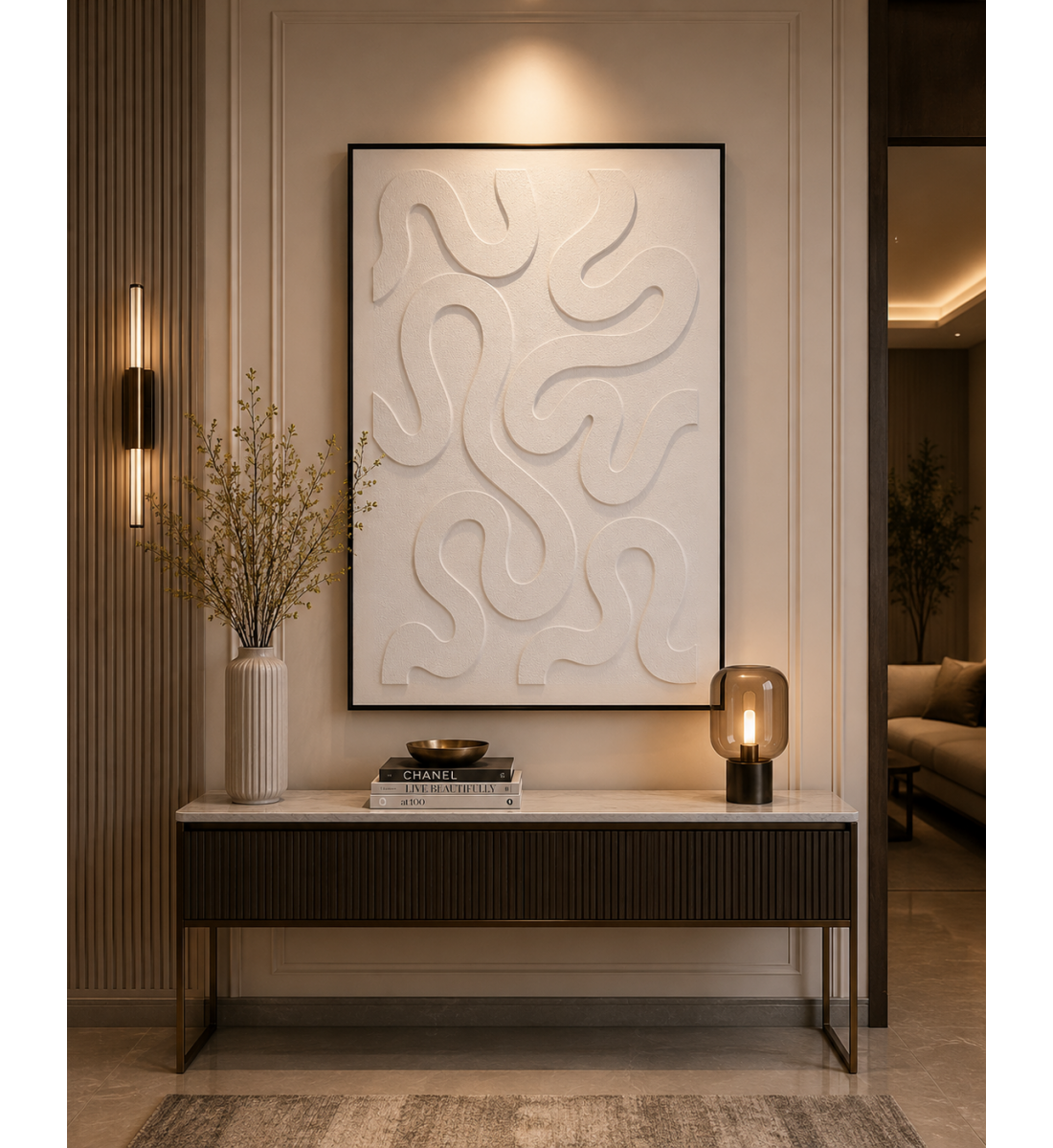 لوحة ديكور بإطار أسود مقاس 100 × 150 سم