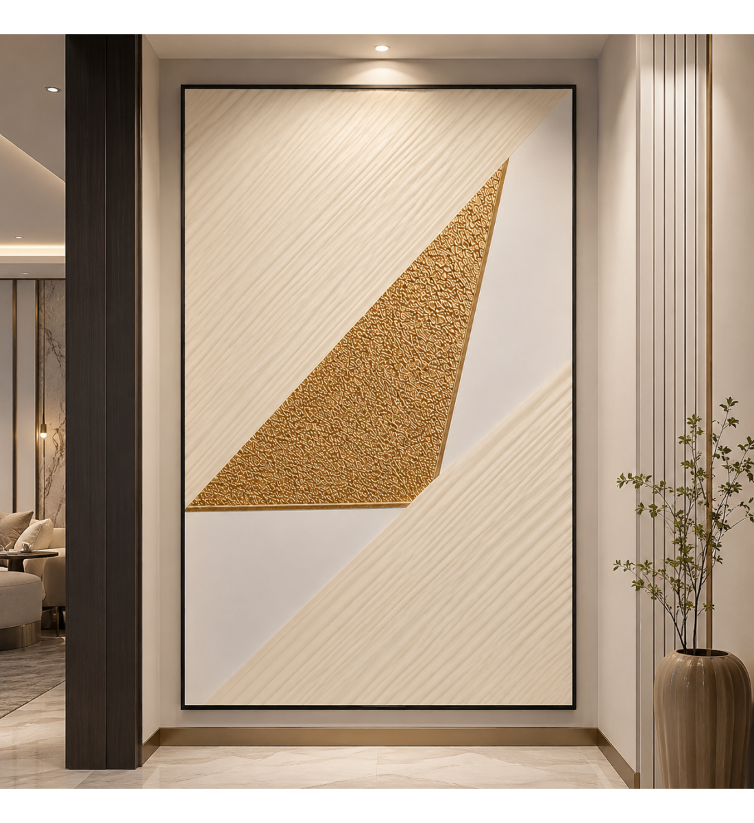 لوحة ديكور كبيرة بإطار أسود مقاس 100 × 150 سم