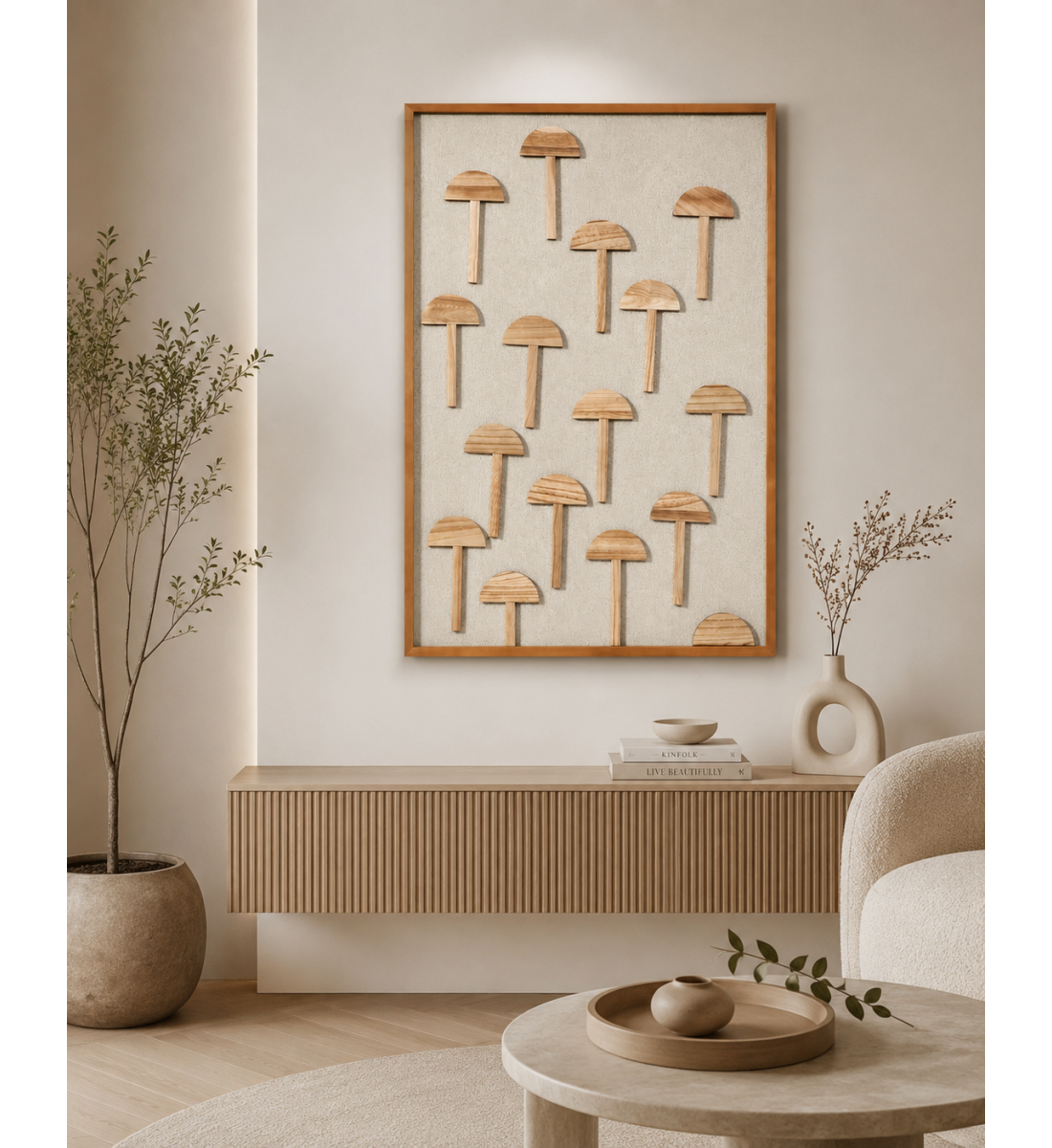 لوحة ديكور بإطار بيج مقاس 120 × 80 سم لوحة ديكور بإطار بيج مقاس 120 × 80 سم