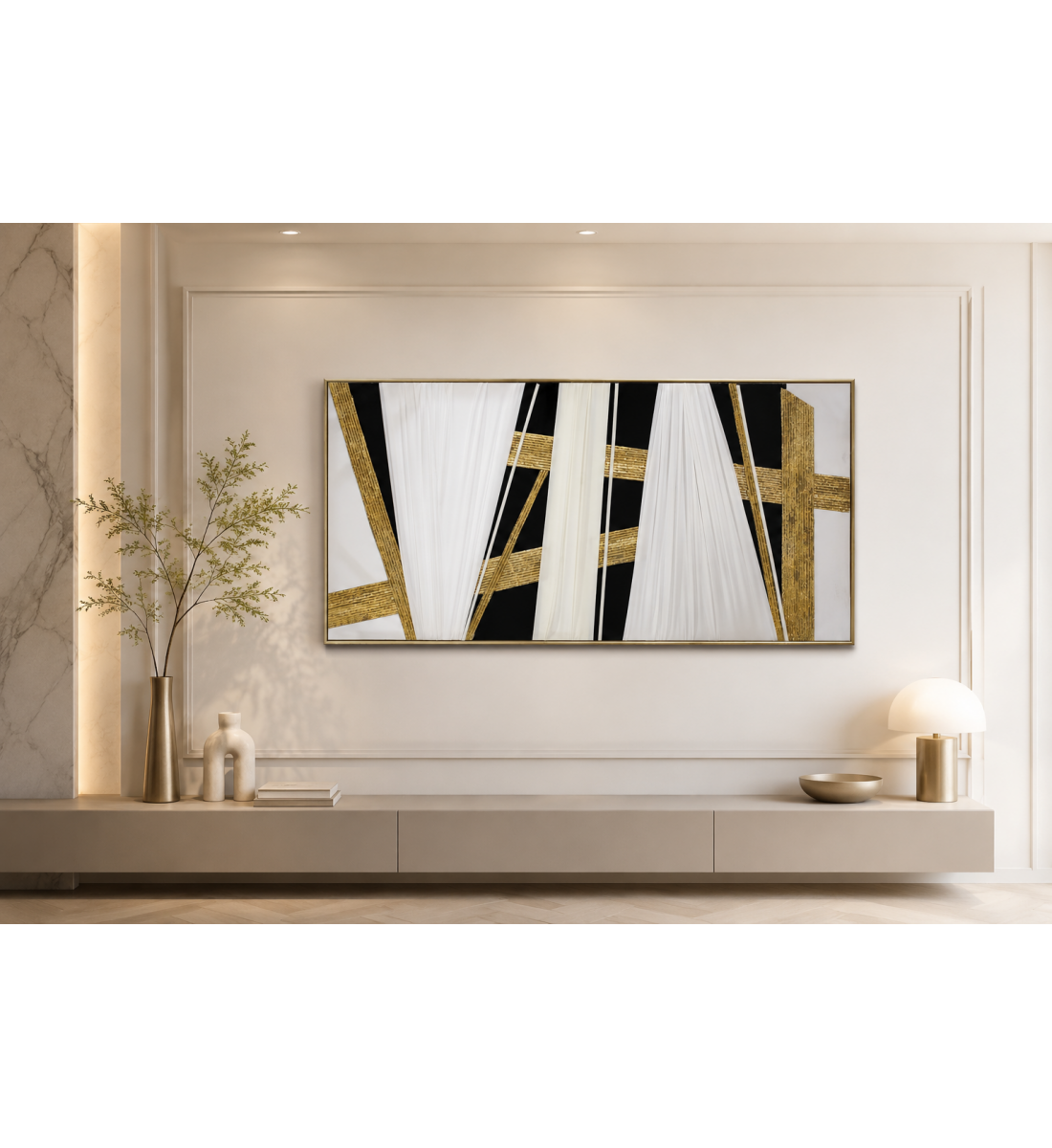لوحة ديكور بإطار ذهبي مقاس 70 × 140 سم لوحة ديكور بإطار ذهبي مقاس 70 × 140 سم