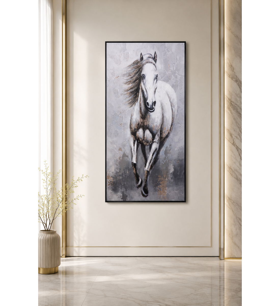 لوحة حائط بإطار أسود مقاس 100 × 180 سم