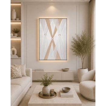 لوحة فنية راقية بإطار أسود مقاس 80 × 120 سم