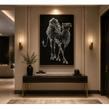 لوحة فنية كبيرة بإطار أسود مقاس 100 × 150 سم