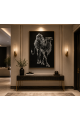 لوحة فنية كبيرة بإطار أسود مقاس 100 × 150 سم لوحة فنية كبيرة بإطار أسود مقاس 100 × 150 سم