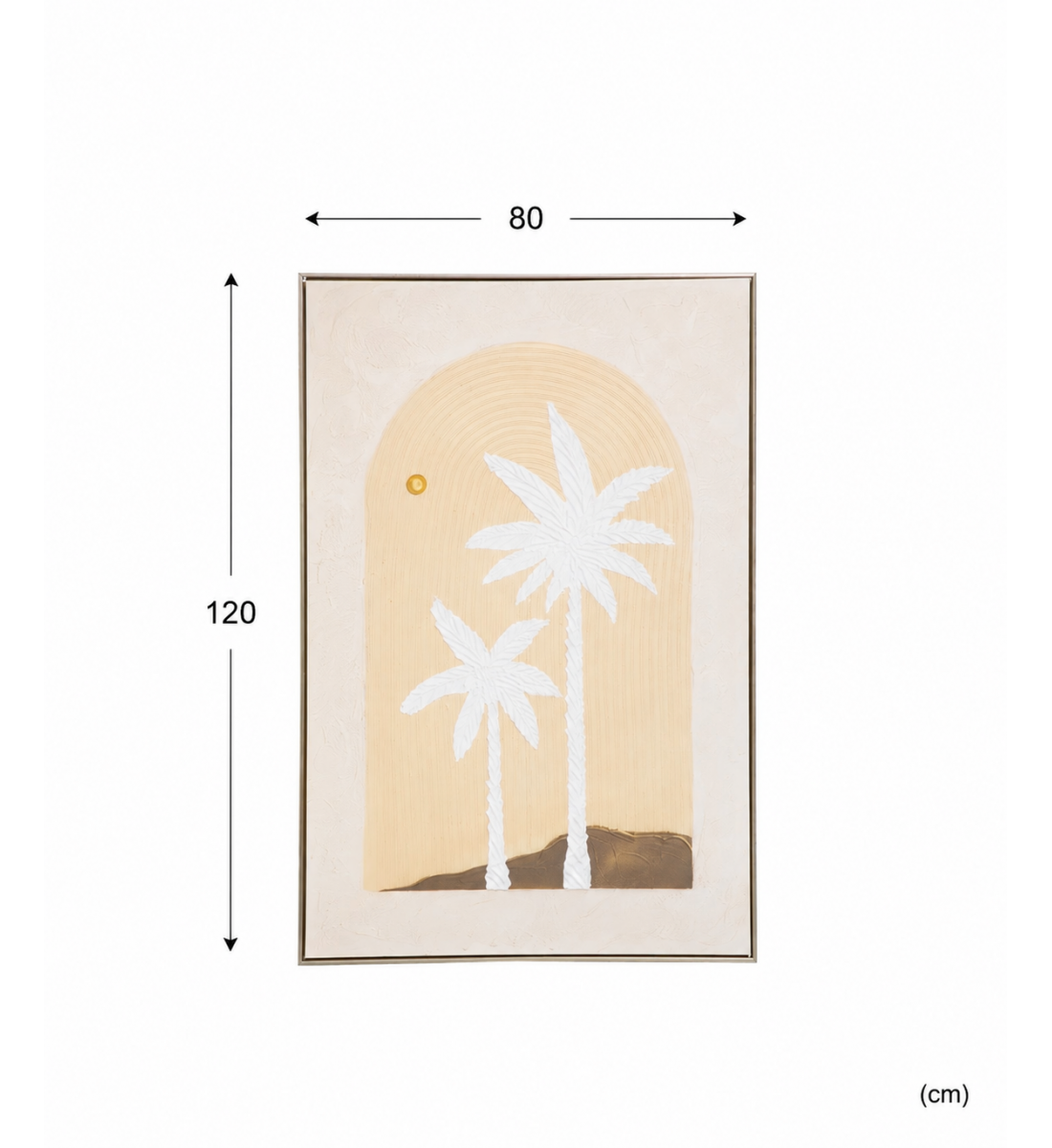 لوحة فنية للحائط بإطار ذهبي مقاس 80 × 120 سم