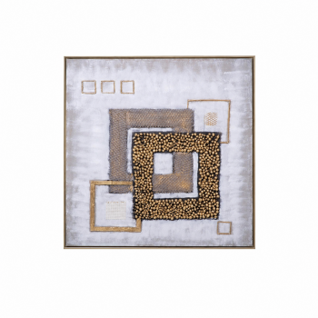 لوحة حائط مربعة بإطار ذهبي مقاس 100 × 100 سم لوحة حائط مربعة بإطار ذهبي مقاس 100 × 100 سم