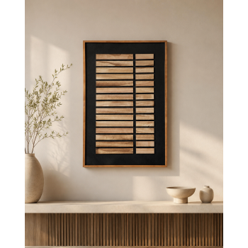لوحة حائط بإطار أسود مقاس 120 × 80 سم