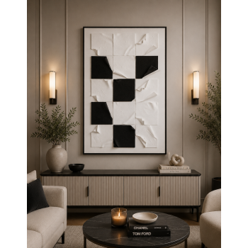 لوحة حائط بإطار أسود مقاس 120 × 80 سم