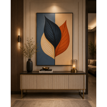 لوحة حائط راقية بإطار أسود مقاس 100 × 150 سم