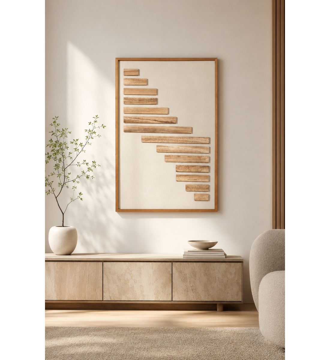 لوحة حائط بإطار بيج مقاس 120 × 80 سم لوحة حائط بإطار بيج مقاس 120 × 80 سم