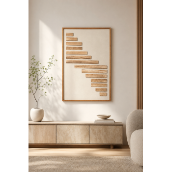 لوحة حائط بإطار بيج مقاس 120 × 80 سم