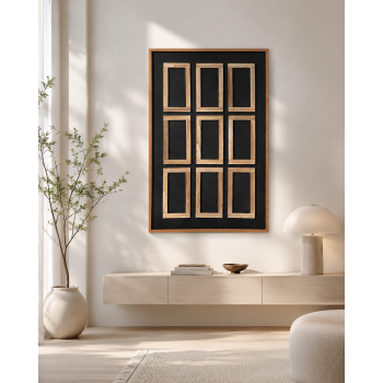 لوحة حائط مودرن بإطار أسود مقاس 120 × 80 سم
