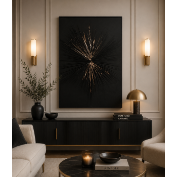 لوحة حائط بإطار أسود مقاس 80 × 120 سم