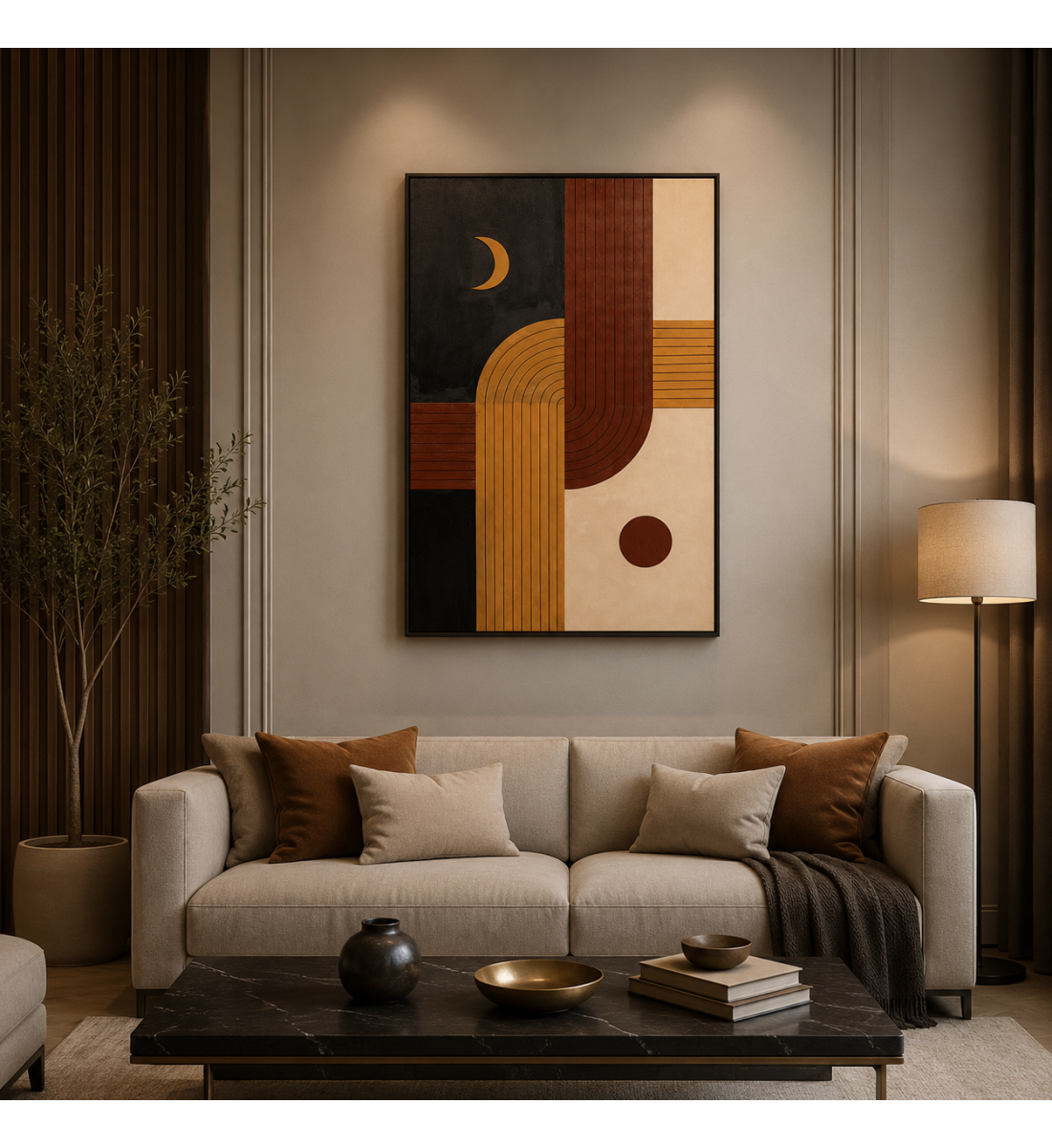 لوحة ديكور مودرن بإطار أسود مقاس 80 × 120 سم لوحة ديكور مودرن بإطار أسود مقاس 80 × 120 سم