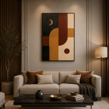 لوحة ديكور مودرن بإطار أسود مقاس 80 × 120 سم