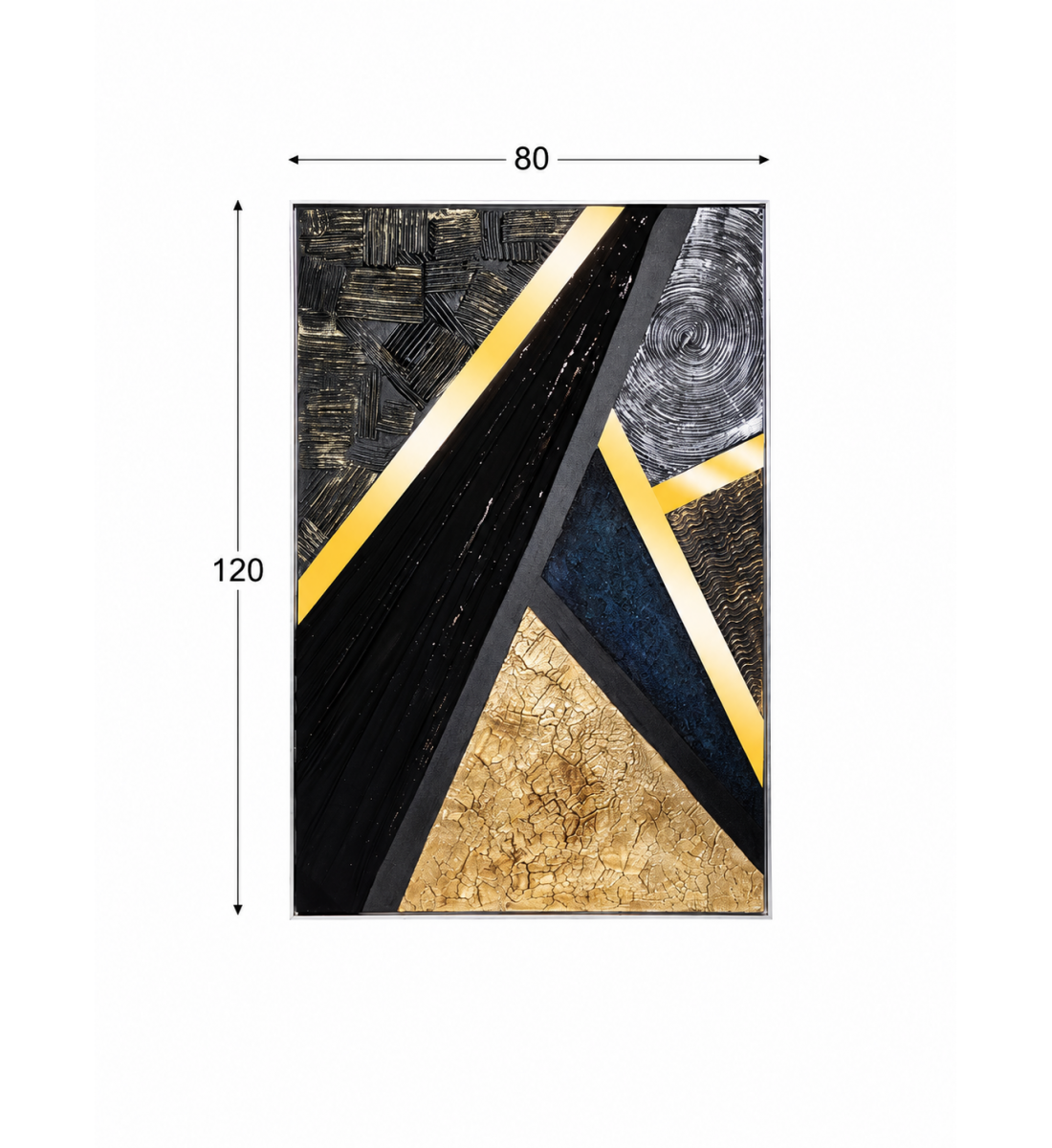 لوحة حائط بإطار فضي مقاس 80 × 120 سم