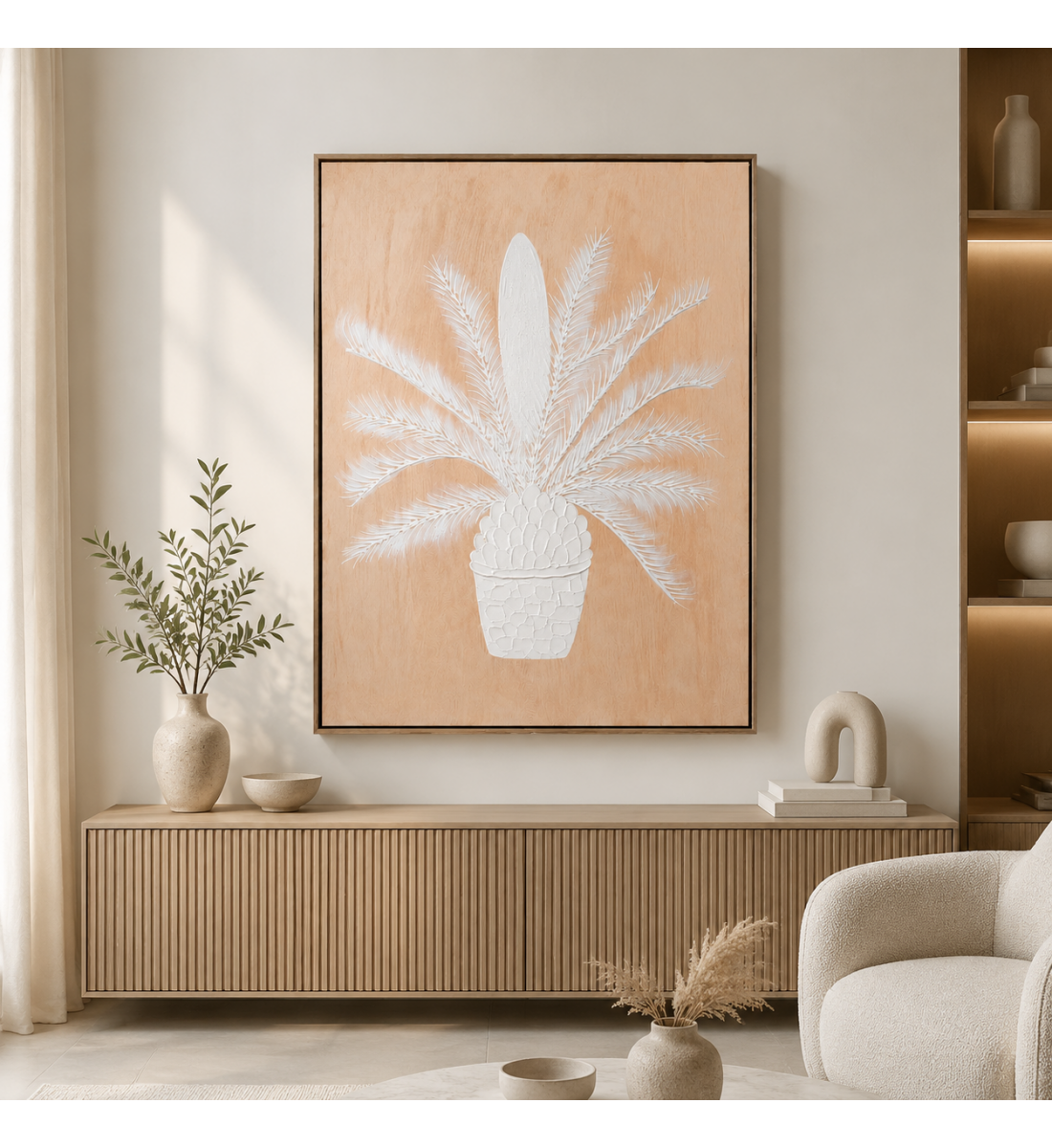 لوحة ديكور بإطار بيج مقاس 120 × 80 سم لوحة ديكور بإطار بيج مقاس 120 × 80 سم
