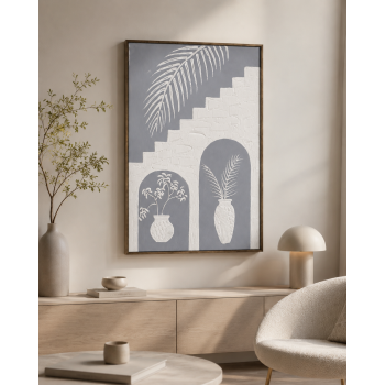 لوحة فنية بإطار خشبي مقاس 120 × 80 سم