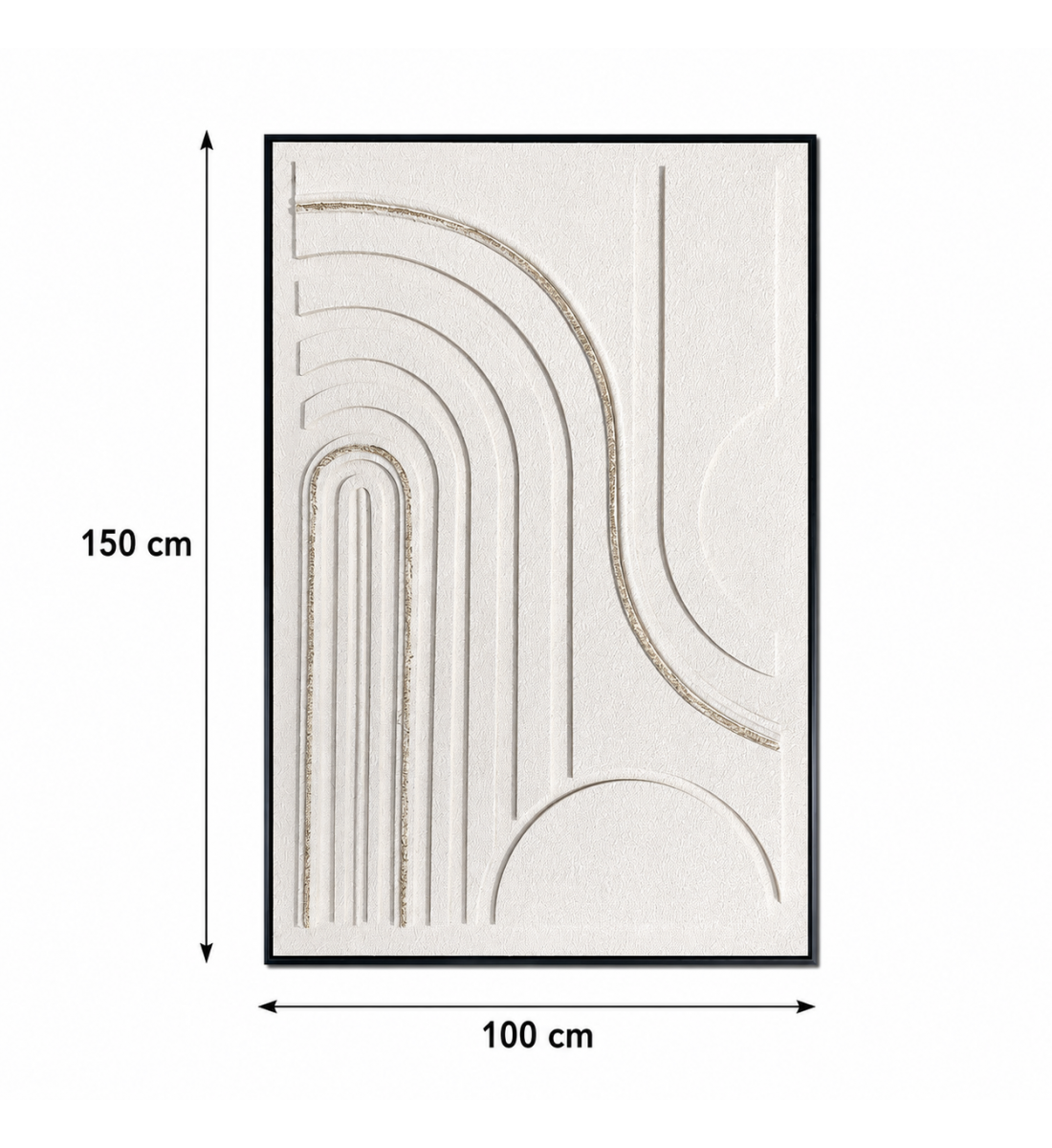 لوحة حائط عصرية بإطار أسود مقاس 100 × 150 سم