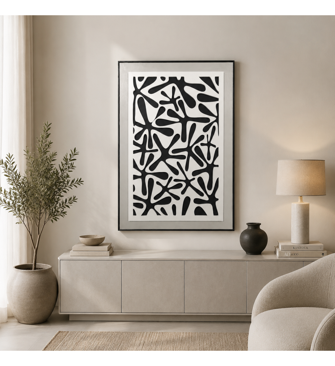 لوحة ديكور بإطار أسود مقاس 120 × 80 سم لوحة ديكور بإطار أسود مقاس 120 × 80 سم