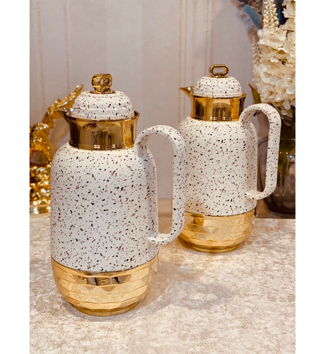Lana thermos set - 2 marble dotted pcs