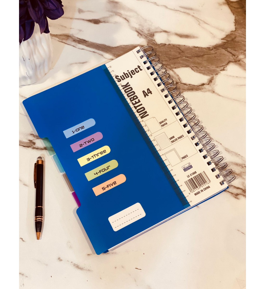 دفتر كراس عربي مقوى سلك 200 ورقة حجم كبير  