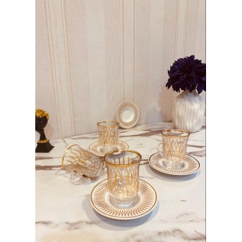 طقم بيالات (6) حبة بنقشة حديثة 