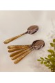 A set of large eating spoons 6 pieces, silver and gold