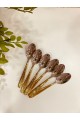A set of large eating spoons 6 pieces, silver and gold