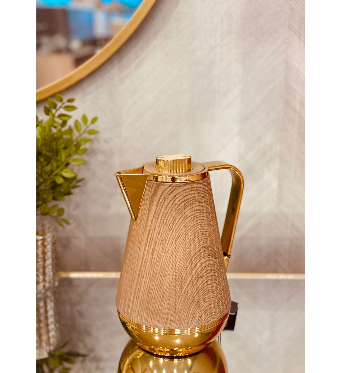Helen Granic Thermos, light wooden, gilded, 1 liter