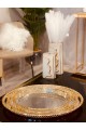 Silver and gilded steel round tray of 31 cm