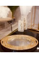 Silver gilded steel oval serving tray 50*35 cm