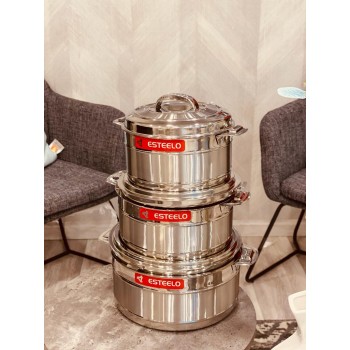 طقم حافظات طعام استيل متعدد الاستخدام 3 قطع 