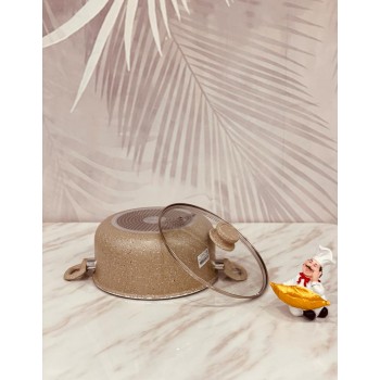 قدر عايدي جرانيت سراميك غطاء زجاج 22cm