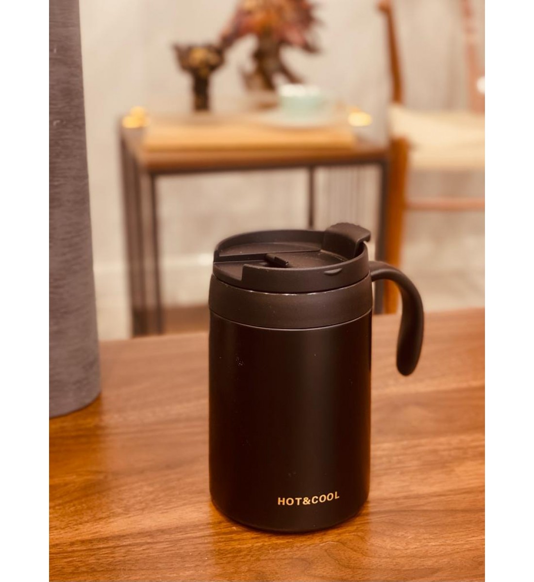 كوب  ستيل   حافظ للحرارة بمسكة يد