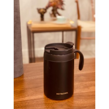 كوب  ستيل   حافظ للحرارة بمسكة يد