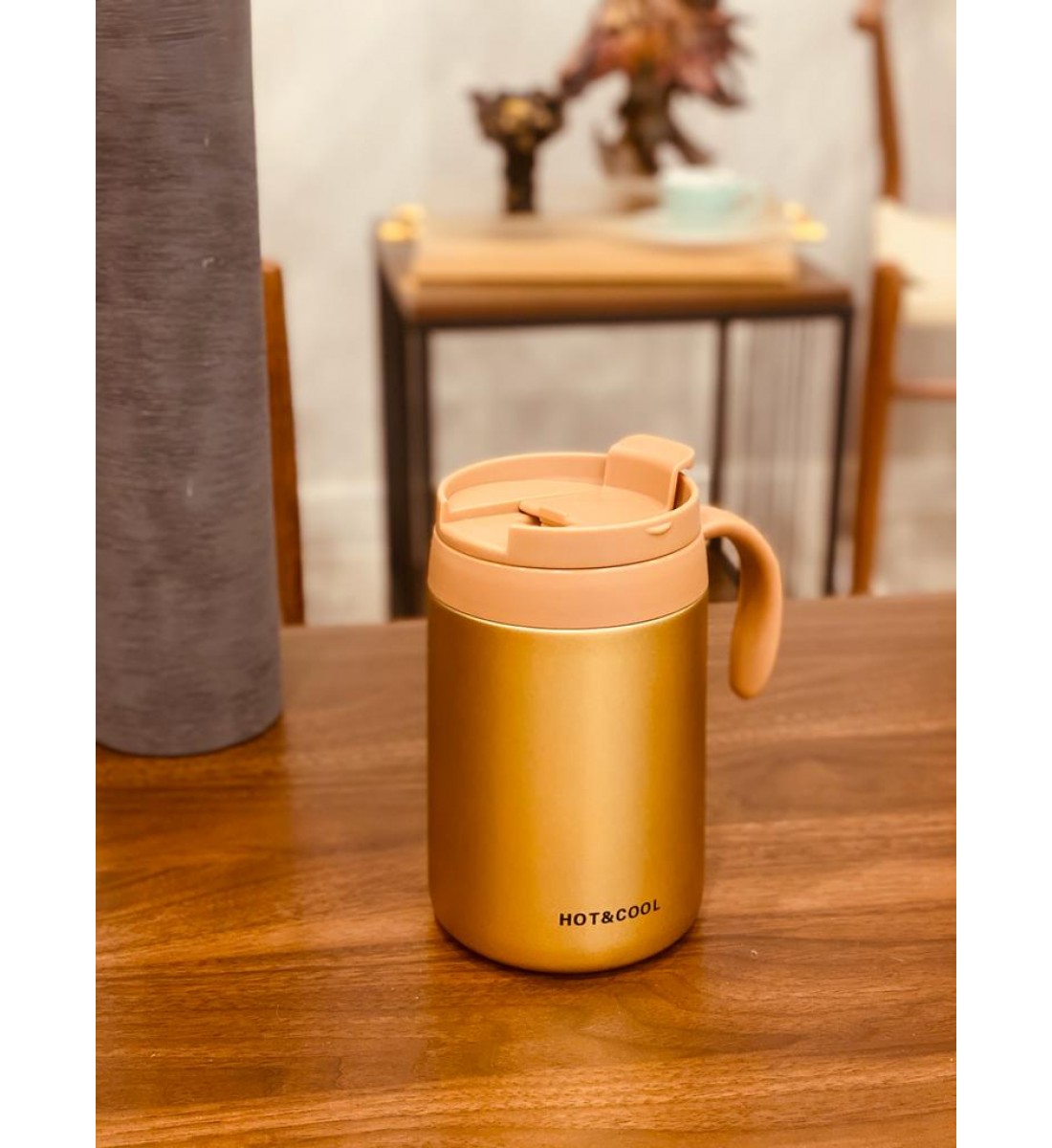 كوب  ستيل   حافظ للحرارة بمسكة يد