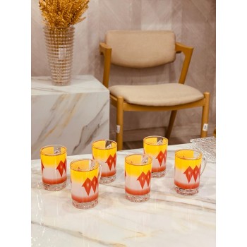 طقم بيالات (6) حبة بنقشة تراثي