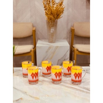 طقم بيالات (6) حبة بنقشة تراثي