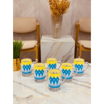 طقم بيالات (6) حبة بنقشة تراثي