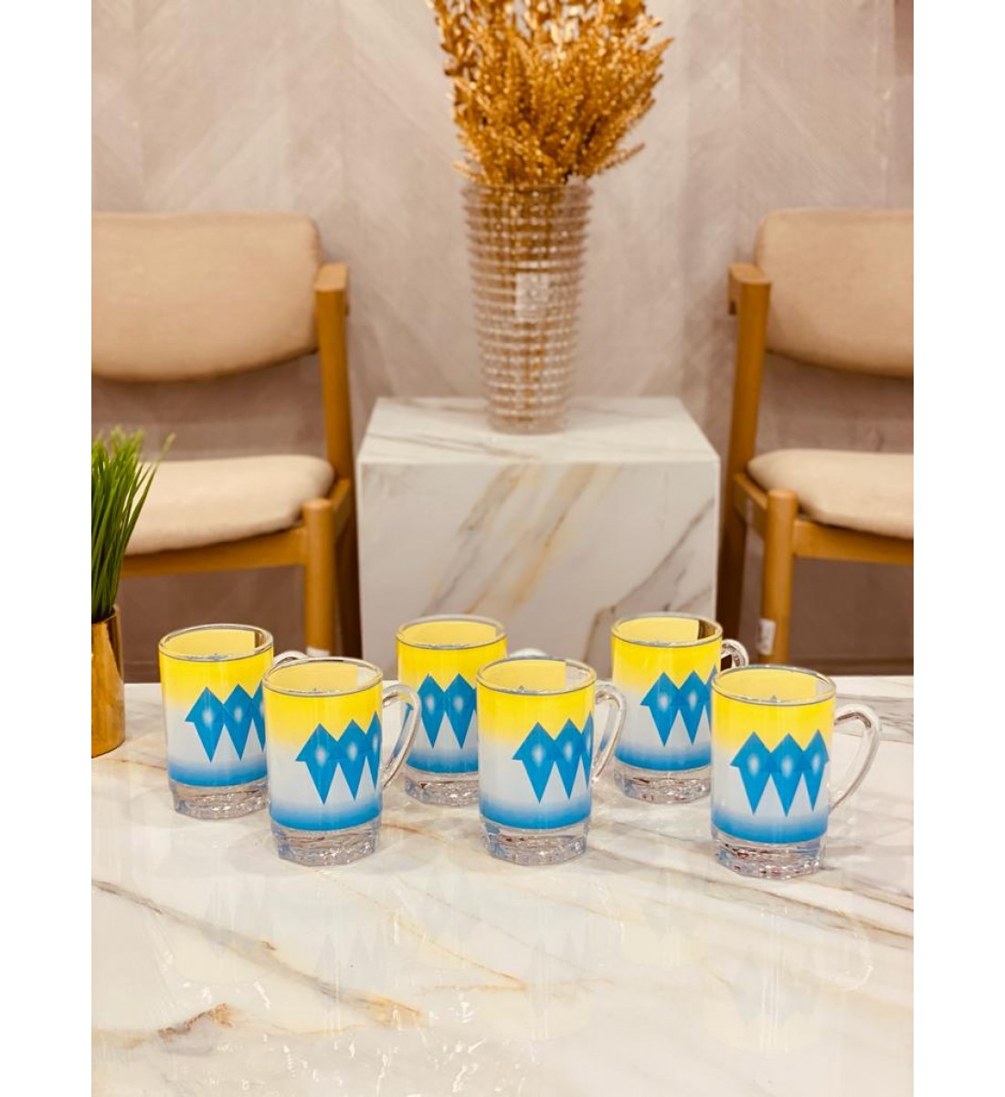 طقم بيالات (6) حبة بنقشة تراثي