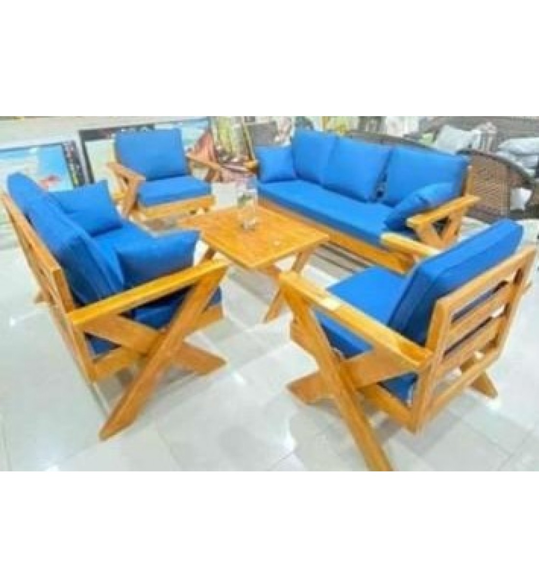 طقم جلسة خارجية كراسي خشب،7 أشخاص +طاولة خدمة طقم جلسة خارجية كراسي خشب،7 أشخاص +طاولة خدمة